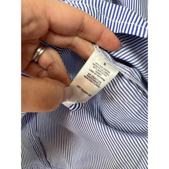 NWT The Femm Poplin Lightweight Puff Sleeves Luella Blouse Blue Size: Small - Picture 7 of 10